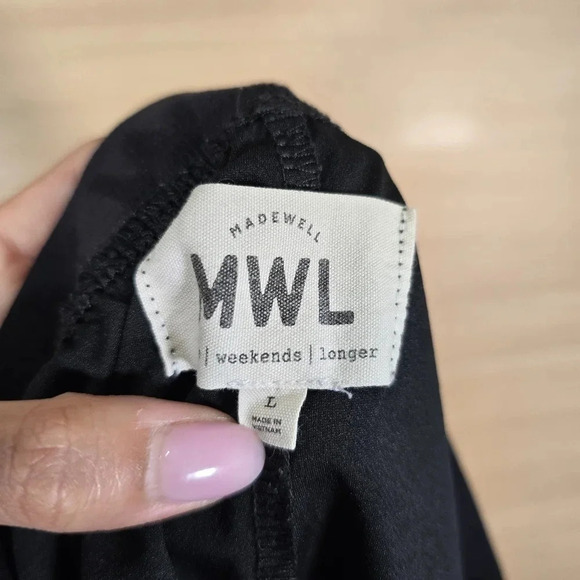 Madewell MWL Always Pull-On Shorts‎ Black Size Large Comfy Loungewear Pockets - Picture 8 of 10